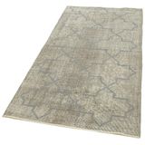 93x187 cm Geometrik Halı Bej Geometrik Yün El Dokuma Modern Geometrik Etnik Eskitme Desenli Boho Oturma Odası Salon Yolluk Koridor Mutfak Halısı