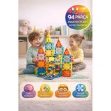 94 Parça Manyetik Blok Set – Eğitici Zeka Geliştirici Çocuk Oyuncak Yapı Oyunu 5,5 Cm