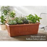 9,5 Litre Yüksek Kaliteli Plastik Balkon Saksısı Bahçe Saksı 50x18x17cm