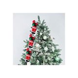 96 Cm 3lü Merdivene Tirmanan Noel Baba Yilbaşi Çam Ağaci Süsleri Yilbaşi Süsü Vitrin Noel Süsleri Kırmızı