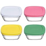 96840 Cam 4lü Kapaklı Puding Saklama Kabı 310 ML