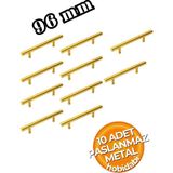 96MM Paslanmaz 10 Adet Altın Sarı Kulp Tv Ünitesi Yatak Odası Mobilya Çekmece Vestiyer Mutfak Dolap
