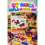 97 Parça Eğitici Sök-Tak Vidalı Mucit Tasarım Seti Eğitici Ve Yaratıcı Yapı Oyuncak Seti