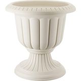 9,8 Litre Kırık Beyaz Nergis Saksı Ayaklı Mat Plastik Nergiz Kapıönü Balkon Bahçe Saksısı No1 Ø35x36cm - Kirli Beyaz