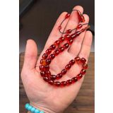 9/8 MM Usta İşçilik Kızıl Renk Ateş Kehribar Tesbih