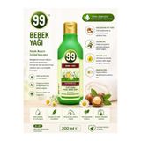 99 Bebek Yağı 200 ml Hassas Ciltler İçin Nemlendirici Bebek Bakım Yağı