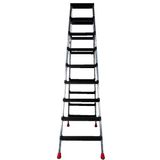 9+9 Çift Çıkışlı Premium Alüminyum Merdiven Siyah Basamak 20X50 Çok Amaçlı/Pratik/Kolay