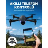 99 Pro Akıllı Kamera Drone Katlanabilir Gövde 4K Hd Kamera ve App Kontrolü - Lisinya - Siyah