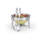 991S - Silver Salata Servis Seti 3 Litre, Kaşık Çatal ve Salata Tabağı, Gümüş