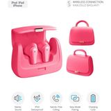 9976-BP Çanta Tasarımlı Tws Kablosuz Bluetooth Kulak Içi Kulaklık / Bluetooth V5.4 / Type-C / Şarjlı - Pembe