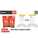 9a 1 mt Type-C Beyaz Hızlı Şarj Kablosu