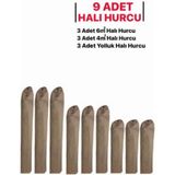 9'lu Set Halı Koruma ve Ambalaj Kılıfı, Poşet, Hurç, Klasik Tasarım - Ahşap Rengi - Seçenek 1