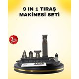 9’u 1 Arada Bakım Seti Güçlü Motorlu Saç Sakal Burun Kulak Trimmer - TOPRAK2459-5774 - Renkli