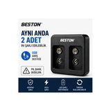 9V Şarj Edilebilir Pil Usb Charger Çift Yuvalı Dc 5V 1A Wireless Mouse Gamepad Uyumlu | Beston M7005