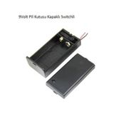 9Volt Pil Kutusu Yuvası Kapaklı Switchli 5 Adet