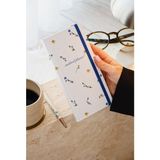9X18 cm Süresiz Haftalık Planlayıcı Kareli Cep Ajanda Çiçekler - 1 Adet - Bej