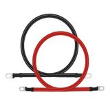 A ABIGAIL 2 AWG Akü Kablosu 2FT 2 Ölçer Saf Bakır Akü İnvertör Kabloları 5/16 "Pabuçlu, İki Uçlu Güç Çevirici Tel Seti, Otomotiv Güneş Enerjisi İnvertörü, Deniz Teknesi, RV Araba Motosikleti (2FT)
