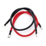 A ABIGAIL 6 AWG Akü Kablosu 3FT 6 Ölçer Saf Bakır Akü İnvertör Kabloları 5/16 "Pabuçlu, İki Uçlu Güç Çevirici Tel Seti, Otomotiv Güneş Enerjisi İnvertörü, Deniz Teknesi, RV Araba Motosikleti (3FT)