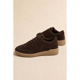 a ayak&kabım official VIRENZA Hakiki Deri Süet Kadın Sneaker, El Yapımı Rahat Kalıp Premium Termo Taban – Kahverengi