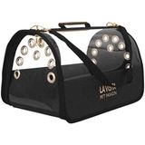 A.C.E.K Plastik Flybag Şeffaf Kedi Taşıma Çantası Gri 43*26*27CM - Siyah