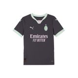 A.C Milan PUMA Unisex Çocuk ACM Third Jersey Replica Jr Forma Shadow Gray-Fresh Mint 7-8 YAŞ