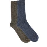 A Classe 2'li Paket Kalın Kışlık Muline Erkek Çorap (Indigo-Kahve) - 40 - 44 - İndigo - Kahverengi