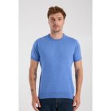 A Club Aclub Zulu Örme Kumaş Viskon Karışımlı Slim Fit Indigo Bisiklet Yaka Erkek Düz T-Shirt - İndigo