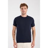 A Club Aclub Zulu Örme Kumaş Viskon Karışımlı Slim Fit Lacivert Bisiklet Yaka Erkek Düz T-Shirt - XL
