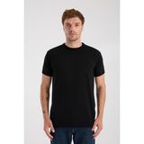 A Club Aclub Zulu Örme Kumaş Viskon Karışımlı Slim Fit Siyah Bisiklet Yaka Erkek Düz T-Shirt - XL