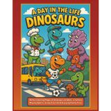 A Day in the Life Dinosaurs: 50 Fun Coloring Pages of Dinosaurs at Work, in School, Playing Sports, Living City Life & Enjoying Family Time