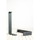A Design Dekoratif Metal Raf Ayağı Tekli - Siyah - 1 Adet Raf Ayağı + 2 Adet Vida + 2 Adet Plastik Dubel
