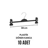 A.E-Mandallı Askılık 10'lu Em-38/ 38cm Genişlik (elbise Askısı/Etek Askısı/Pantolon Askısı)