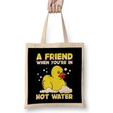 A Friend When You're In Hot Water Cute Baby Duck Bez Çanta Uzun Saplı - Açık Bej - 40 X 40