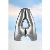 A Harfi Gümüş Folyo Balon 100 Cm 40 İnç 1 Metre Silver