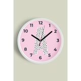 A Harfi Kız Odası Duvar Saati - 30cm - Önü Camlı Beyaz Kasa - Sessiz Mekanizma, JH1149S30BKP