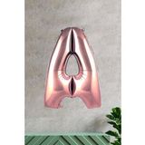 A Harfi Rose Gold Folyo Balon 100 Cm 40 İnç 1 Metre Baş Harf Balon