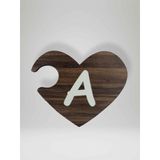 A Harfi (Sağ Parça) – Ahşap Puzzle Kalp Harf Magnet – Buzdolabı Süsü – İkili Uyumlu (kod:993)