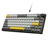 A.JAZZ AK820 75% TKL Kablolu Mekanik Klavye, Çalışırken Değiştirilebilir Conta Montajlı Oyun klavyesi, RGB Aydınlatma, WIN/MAC için CNC Düğmeli 82 Tuş-Gri