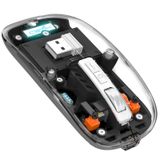 A.JAZZ Kablosuz Bluetooth5.1 ve 2.4G Mini Hafif Fare, Şeffaf Açık Serin, Şarj Edilebilir Sessiz Bilgisayar Fareleri, Nano USB C Alıcısı, Ofis/PC/Mac/Dizüstü/Apple/ipad için LED Pil Sihirli Silm