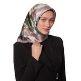 A.Kahve Soyut Çiçek Desen Sura İpek Eşarp