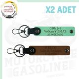 A. Kahve-Yeşil, Motosiklet Severlere, İsim Plaka ve 0 Rh + Kan Grubu Yazılı, Motorcu 2'li Anahtarlık