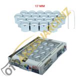 A Kalite Mefsa Bijon Kapağı Düz 17 Mm Krom 20 Li Set