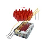 A Kalite Mefsa Bijon Kapağı Sivri 17 Mm Kırmızı 20 Li Set