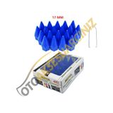 A Kalite Mefsa Bijon Kapağı Sivri 17 Mm Mavi 20 Li Set