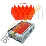 A Kalite Mefsa Bijon Kapağı Sivri 17 Mm Turuncu 20 Li Set