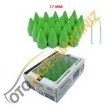 A Kalite Mefsa Bijon Kapağı Sivri 17 Mm Yeşil 20 Li Set