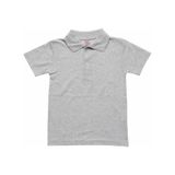 A.L.M Kids Unisex Kısa Kollu Polo Yaka Gri Okul Tişörtü 5-17 Yaş
