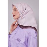 A.Lila Kenar Bordürlü Twill İpek Eşarp