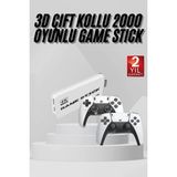 A-Luxe Yeni Nesil 3D 4K 2000 Oyunlu Game Stick Oyun Konsolu Çift Konsol