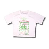 A Matcha Date Baskılı Crop Tişört – Modal Kumaş, Esnek ve Rahat, Kadın T-Shirt (XS)